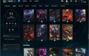 Conta prata 3 com 100 champs e 93 skins (400k de Yasuo)