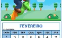 Calendário 2026: Uma Folha Por Mês do Super Mario Png/pdf