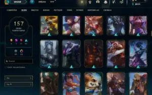 Bronze 1 com TODOS os champs e 157 Skins