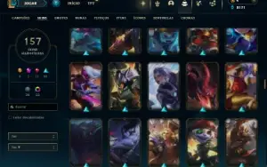 Bronze 1 com TODOS os champs e 157 Skins