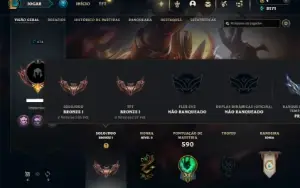 Bronze 1 com TODOS os champs e 157 Skins