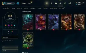 CONTA LOL- LVL 234 - 155 Champions - 64 Skins - FULL ACESSO