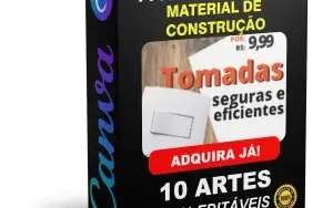 Pack Canva Material de Construção Vol 2 - 10 Artes Editáveis