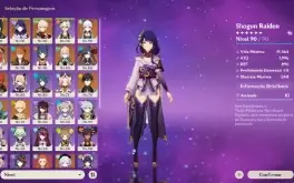 Conta Genshin Impact AR 56 12 personagens 5*
