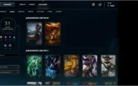 CONTA DE LOL PLAT2 77CHAMPS 31SKIN BORDA DIAMANTE NEGOCIÁVEL