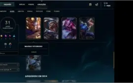 CONTA DE LOL PLAT2 77CHAMPS 31SKIN BORDA DIAMANTE NEGOCIÁVEL