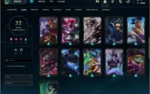 Conta ouro 2 com 32 skins e 58 champs