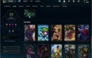 Conta ouro 2 com 32 skins e 58 champs