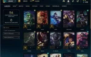 Conta platina 4 com 6 skins e 29 champs
