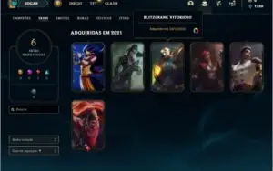 Conta platina 4 com 6 skins e 29 champs
