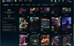 Conta platina 4 com 6 skins e 29 champs