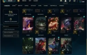 Conta platina 4 com 6 skins e 29 champs