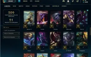 Conta prata 4 com 70 Champs e 30 Skins + 2 Fragmentos