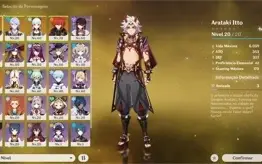 Conta genshin impact AR- 44 Ayato,Ayaka,Itto,Diluc,Mona.Aloy