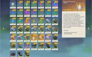 Conta AR 47 Venti, Diluc, Ganyu e Zhongli 5 estrelas
