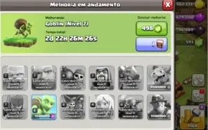 Conta clash of clans cv 11 quase full e com skins nos herois