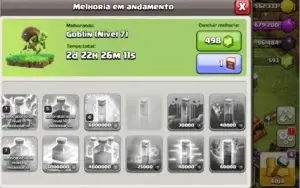 Conta clash of clans cv 11 quase full e com skins nos herois