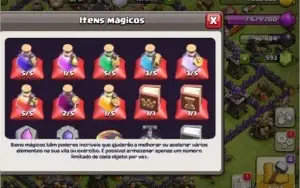 Conta clash of clans cv 11 quase full e com skins nos herois