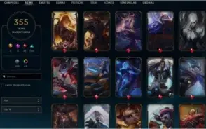 Conta lol 355 Skins Platina 4