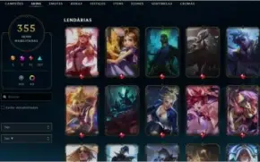 Conta lol 355 Skins Platina 4