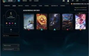 Conta ouro 4 baratinha com 5 skins e 29 champs (1 ultimate)