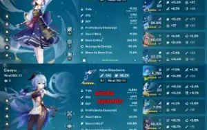 CONTA AR 60 - 21 Personagens 5* e 9 Armas 5* Genshin Impact