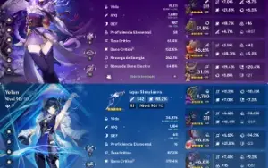 CONTA AR 60 - 21 Personagens 5* e 9 Armas 5* Genshin Impact