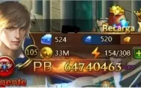 Conta League of Angels 2 VIP 5 LVL 77 PB 8864K Server 608