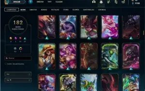 Conta Unranked com 116 Champs e 182 Skins
