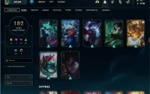Conta Unranked com 116 Champs e 182 Skins