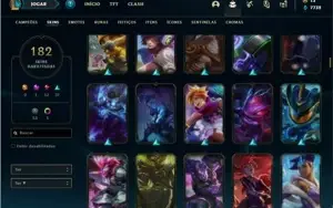 Conta Unranked com 116 Champs e 182 Skins