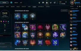 Vendo Conta Lol level 256, conta de 2014 com 208 skins!