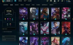 Conta Platina 3 com 150 Champs e 228 Skins + 8 Prestigios
