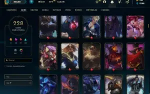 Conta Platina 3 com 150 Champs e 228 Skins + 8 Prestigios
