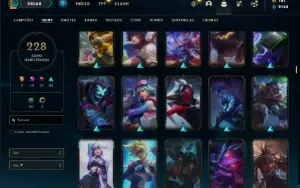 Conta Platina 3 com 150 Champs e 228 Skins + 8 Prestigios