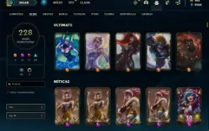 Conta Platina 3 com 150 Champs e 228 Skins + 8 Prestigios