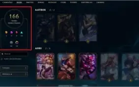 Conta League of Legends 6 Anos - 166 Skins
