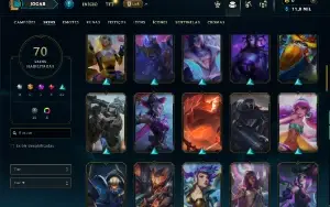 Platina 4 com TODOS os champs e 70 Skins ( Nivel 469 )