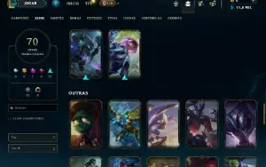Platina 4 com TODOS os champs e 70 Skins ( Nivel 469 )