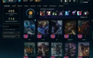 Platina 4 com TODOS os champs e 70 Skins ( Nivel 469 )