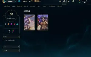 Platina 4 com TODOS os champs e 70 Skins ( Nivel 469 )