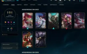 Conta diamante 4 75% WR com Rammus rei e icones rp 2012