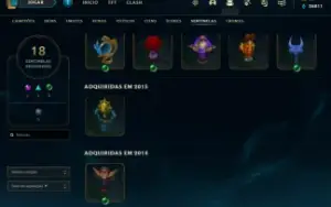 Conta diamante 4 75% WR com Rammus rei e icones rp 2012