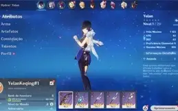 Conta Genshin Impact AR 5 com Yelan e Keqing