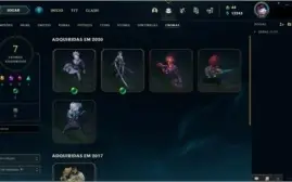 conta ótima com 1001 skins e todos os champs habilitados