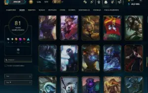 Unranked com TODOS os Champs e 81 Skins ( ADC / SUP / MID )