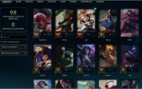 Conta League of Legends nv47 20 skins