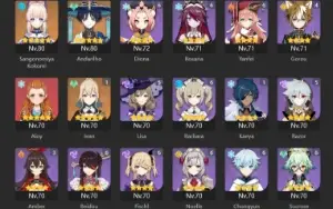genshin conta NA 19 5 estrelas + 11 5* armas AR 60