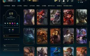 Unranked com TODOS os Champs e 69 Skins ( MAIN SUP )