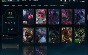 Conta lol 100 skins